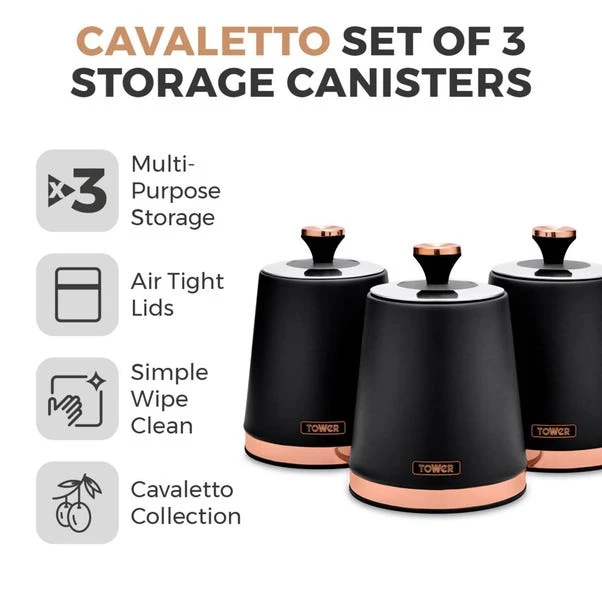 Set Of 3 Tower Cavaletto Kitchen Canisters 2 Set Of 3 Tower Cavaletto Kitchen Canisters - Image 2