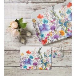 Creative Tops Set Of 6 Meadow Floral Blue Wooden Placemats