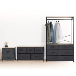 Tissa Hanging Rail With 6 Grey Drawers -ELEND SHOP 30944925 alt06