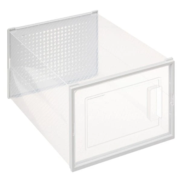 Set Of 2 Stackable Clear Shoe Boxes 1 Set Of 2 Stackable Clear Shoe Boxes