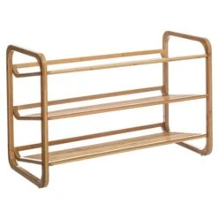Designer Bamboo 9 Pair Shoe Storage Rack