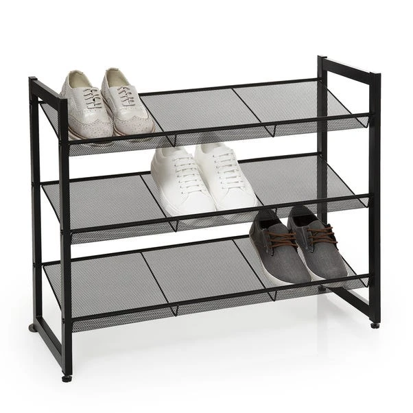Metal Black 9 Pair Shoe Storage Rack 4 Metal Black 9 Pair Shoe Storage Rack - Image 4