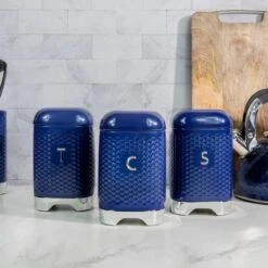 Set Of 3 KitchenCraft Lovello Tea, Coffee And Sugar Canisters -ELEND SHOP 30948673