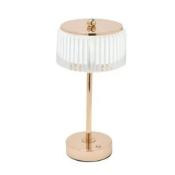 Hestia Gold Base Crystal Trim Rechargeable Colour Changing LED Touch Table Lamp -ELEND SHOP 30957316 alt02