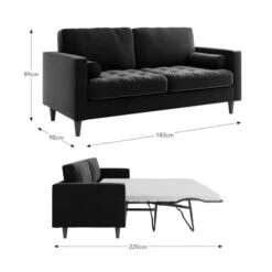 Zoe Casual Sit Velvet 3 Seater Sofa Bed -ELEND SHOP 30959045 alt08