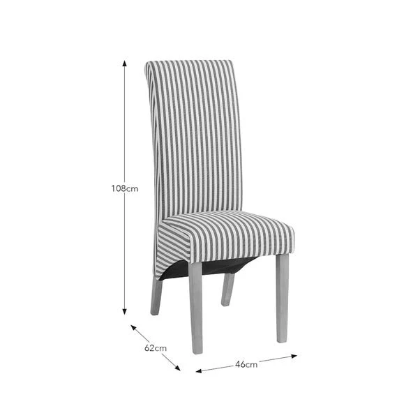 Set Of 2 Chester Linford Stripe Dining Chairs, Fabric 19 Set Of 2 Chester Linford Stripe Dining Chairs, Fabric - Image 19