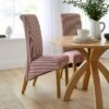 Set Of 2 Chester Linford Stripe Dining Chairs, Fabric