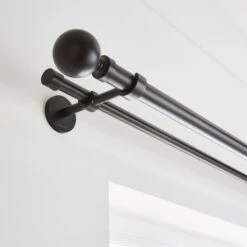 Ashton Double Layer Extendable Metal Curtain Pole -ELEND SHOP 30959766