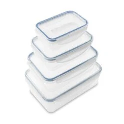 ADDIS Set Of 4 Rectangular Clip Tight Assorted Storage Containers -ELEND SHOP 30963165 alt02