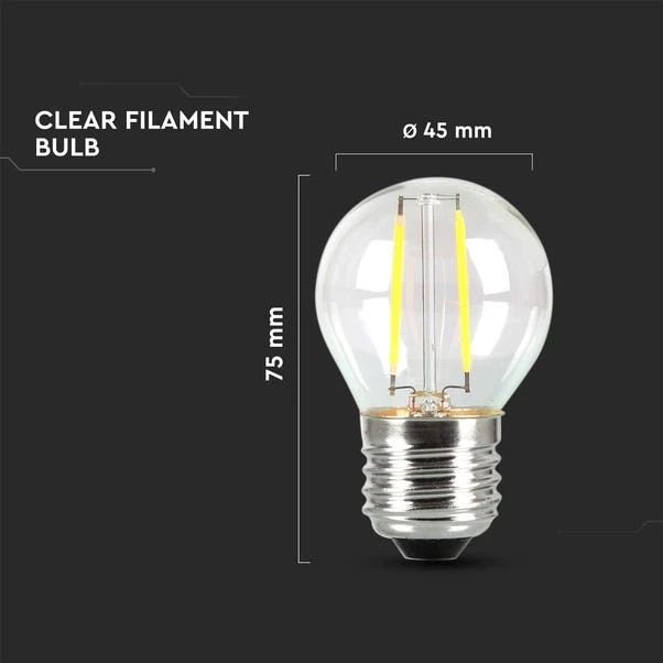 V-TAC 15 LED Festoon String Lights & Filament Bulbs Indoor Outdoor Bundle 5 V-TAC 15 LED Festoon String Lights & Filament Bulbs Indoor Outdoor Bundle - Image 5