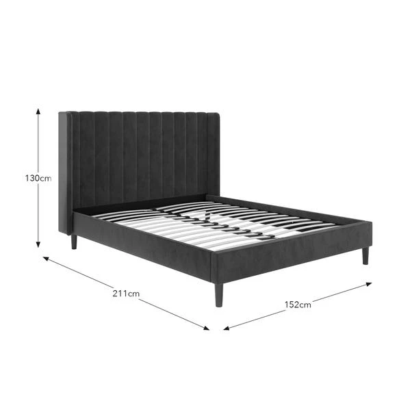 Alara Pleated Velvet Bed Frame 13 Alara Pleated Velvet Bed Frame - Image 13