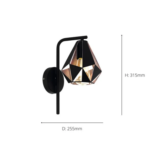 EGLO Carlton Art Deco Geometric Wall Light 5 EGLO Carlton Art Deco Geometric Wall Light - Image 5