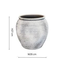 Rustic Ceramic Grey Plant Pot -ELEND SHOP 30976795 alt02
