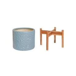 Aspen Flower Ceramic Plant Pot With Stand 15 Aspen Flower Ceramic Plant Pot With Stand -ELEND SHOP 30976822 alt03