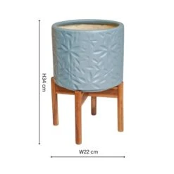 Aspen Flower Ceramic Plant Pot With Stand 16 Aspen Flower Ceramic Plant Pot With Stand -ELEND SHOP 30976822 alt04