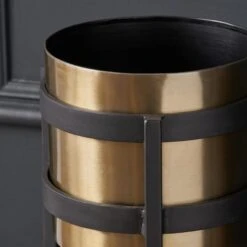 Brass & Black Metal Plant Pot & Stand -ELEND SHOP 30983139 alt02