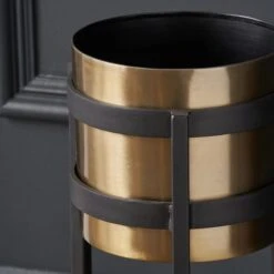Brass & Black Metal Plant Pot & Stand -ELEND SHOP 30983261 alt02