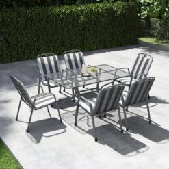 Pacific Lifestyle Savoy Rectangular 6 Seater Dining Set With Cushions