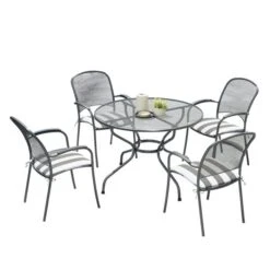 Pacific Lifestyle Carlo Round 4 Seater Dining Set With Cushions -ELEND SHOP 30984390 alt04