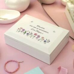 Personalised Wild Flowers Wooden Jewellery Box -ELEND SHOP 30985070 alt02