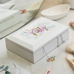 Personalised Floral Wooden Jewellery Box -ELEND SHOP 30985089 alt02