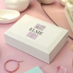 Personalised Birth Flower Wooden Jewellery Box -ELEND SHOP 30985104 alt03