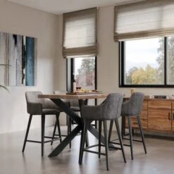 Indus Valley Logan 4 Seater Bar Table With 4 Logan Faux Leather Bar Stools 27 Indus Valley Logan 4 Seater Bar Table With 4 Logan Faux Leather Bar Stools -ELEND SHOP 30985749