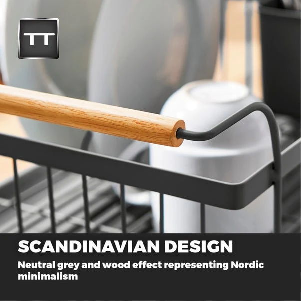 Tower Scandi Dish Rack With Wooden Handles 4 Tower Scandi Dish Rack With Wooden Handles - Image 4