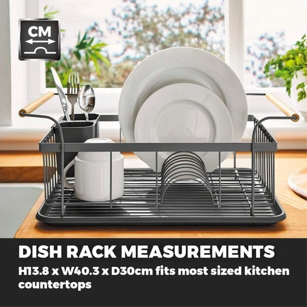 Tower Scandi Dish Rack With Wooden Handles 7 Tower Scandi Dish Rack With Wooden Handles - Image 7