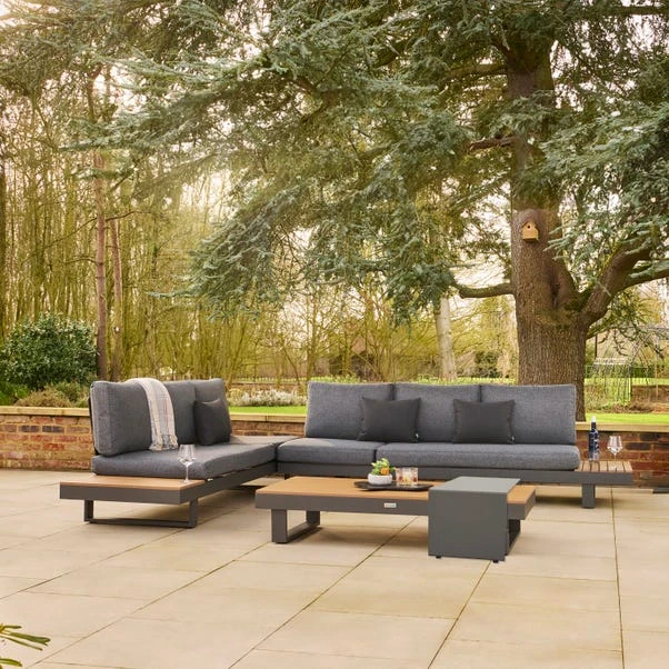 Easton Large Outdoor Corner Set With Sun Recliner 1 Easton Large Outdoor Corner Set With Sun Recliner