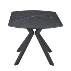 Indus Valley Camden 4-6 Seater Black Round Extendable Dining Table With 6 Pebble Dining Chairs -ELEND SHOP 30988198 alt04