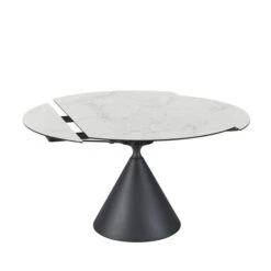 Indus Valley Camden 4-6 Seater Conical Extendable Dining Table With 6 Simba Dining Chairs -ELEND SHOP 30988241 alt02