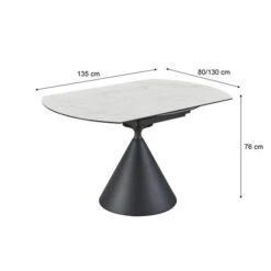 Indus Valley Camden 4-6 Seater Conical Extendable Dining Table With 6 Simba Dining Chairs -ELEND SHOP 30988241 alt08