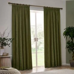 Riviera Yard Heavy Chenille Pencil Pleat Curtains -ELEND SHOP 30988860