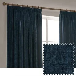 Riviera Yard Heavy Chenille Pencil Pleat Curtains -ELEND SHOP 30988861 alt05