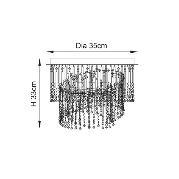 Return - Vogue Camile Spiral 4 Light Flush Chandelier, Chrome 3 Return - Vogue Camile Spiral 4 Light Flush Chandelier, Chrome - Image 3