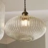 Return - Abigail Oval Ribbed Glass Pendant Light