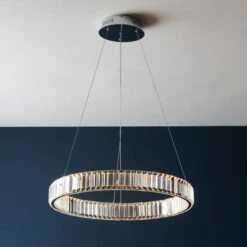 Return - Vogue Katana Crystal Hoop LED Ceiling Light