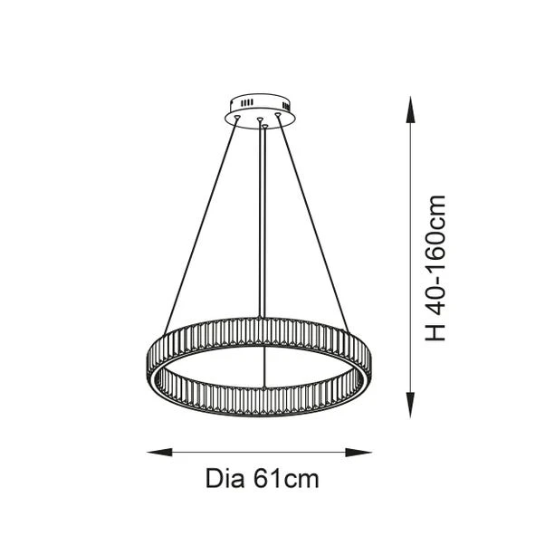 Return - Vogue Katana Crystal Hoop LED Ceiling Light 10 Return - Vogue Katana Crystal Hoop LED Ceiling Light - Image 10