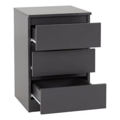Return - Walker 3 Drawer Bedside Table, Grey 7 Return - Walker 3 Drawer Bedside Table, Grey -ELEND SHOP 30989890 alt02