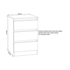 Return - Walker 3 Drawer Bedside Table, Grey 9 Return - Walker 3 Drawer Bedside Table, Grey -ELEND SHOP 30989890 alt09