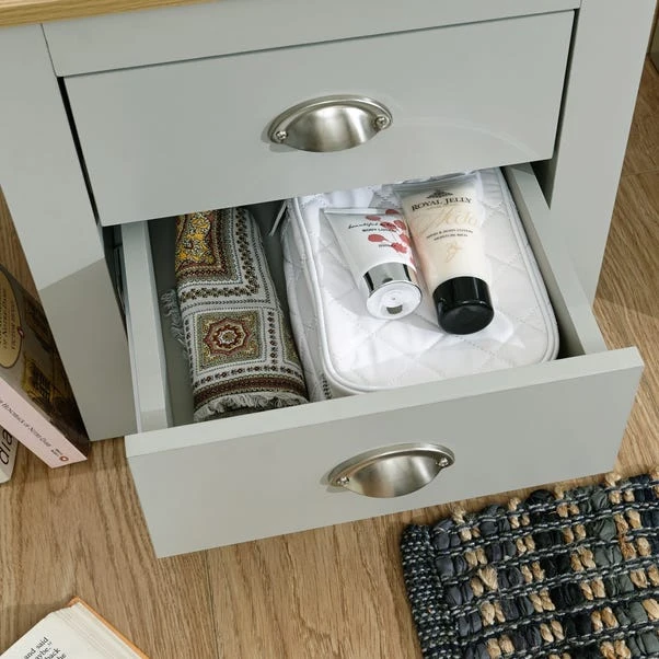 Return - Lancaster 2 Drawer Bedside Table, Grey 4 Return - Lancaster 2 Drawer Bedside Table, Grey - Image 4