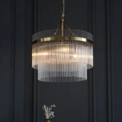 Return - Vogue Langdon 3 Light Chandelier, Brass
