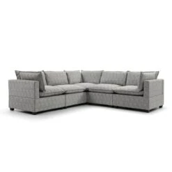 Moda Corner Modular Sofa, Light Grey Boucle 8 Moda Corner Modular Sofa, Light Grey Boucle -ELEND SHOP 60217243 alt02