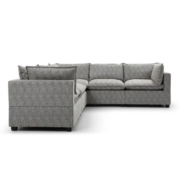Moda Corner Modular Sofa, Light Grey Boucle 4 Moda Corner Modular Sofa, Light Grey Boucle - Image 4