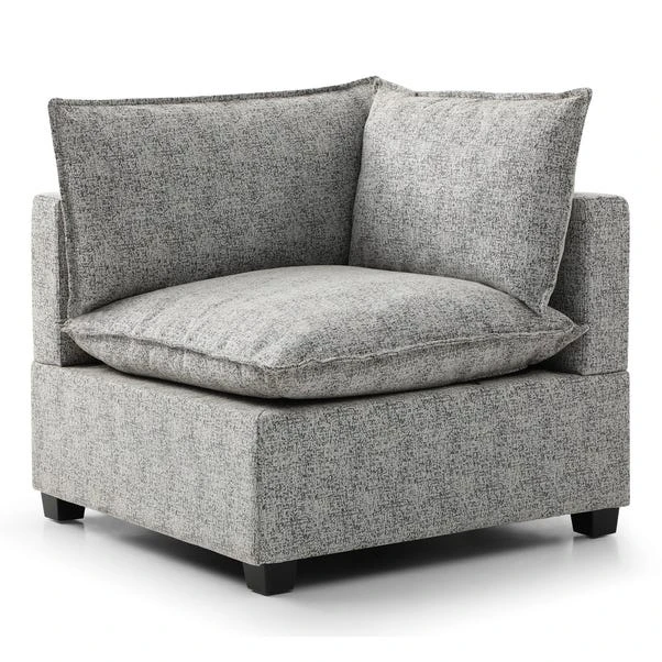 Moda Corner Modular Sofa, Light Grey Boucle 5 Moda Corner Modular Sofa, Light Grey Boucle - Image 5