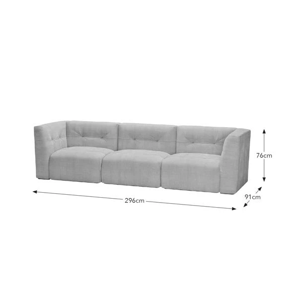 Modular Squish Natural Tonal Chenille 3 Seater Sofa 10 Modular Squish Natural Tonal Chenille 3 Seater Sofa - Image 10