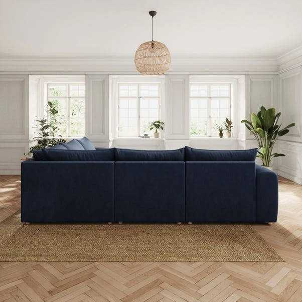 Full Circle Austin Navy Cosy Velvet Full Corner 3 Full Circle Austin Navy Cosy Velvet Full Corner - Image 3